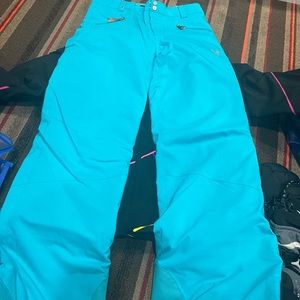 Kids Spider turquoise ski pants
